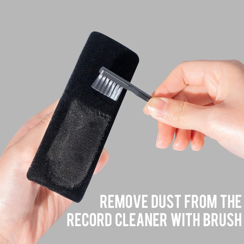 CLICK CLEAN Vinyl Record Cleaner Kit, Anti-Static, Includes Ultra-Soft Velvet Brush & Small Microfiber Brush, Drawstring Storage Pouch - Image 4